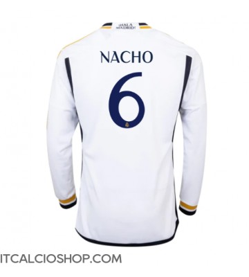 Real Madrid Nacho #6 Prima Maglia 2023-24 Manica Lunga